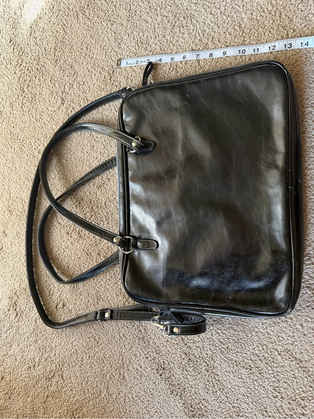 Studio C Black Laptop Tote with Front Zip Pocket